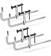 SHALL 4-Pack Bar Clamps Set, 12-Inch Light-duty Drop Forged Steel Bar Clamps, Steel F Clamps with...