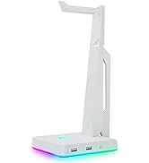 IFYOO RGB Gaming Headset Stand with 2 USB Ports, Game Headphone Mount for PC, Xbox One, PS4, Swit...