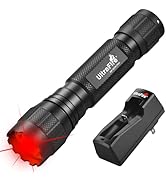 ULTRAFIRE Red LED Flashlight, 10W Single Mode Red Light Flashlight for Night, High Power Small Re...