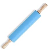 RFAQK Silicone Rolling Pin Non Stick Surface Wooden Handle