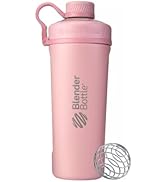 BlenderBottle Radian Shaker Cup Insulated Stainless Steel Water Bottle with Wire Whisk, 26-Ounce,...