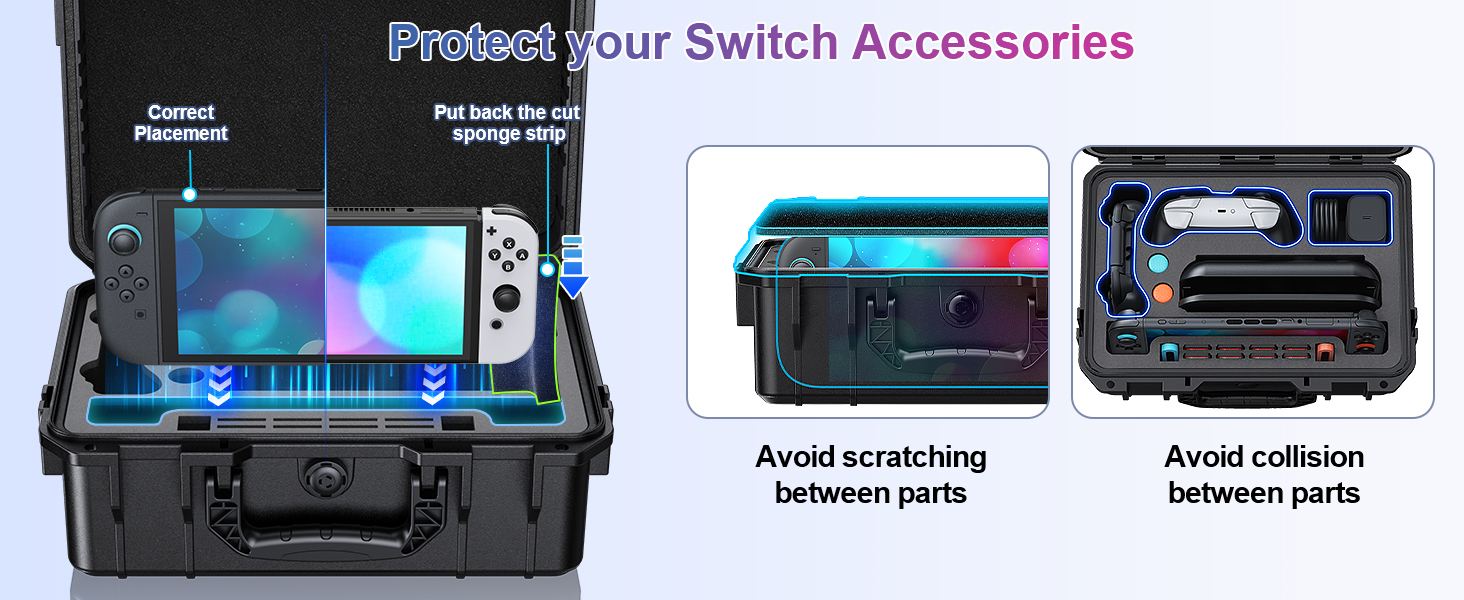 Large capacity travel case for Switch 2/Switch