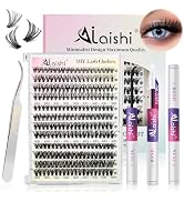 Lash Clusters Kit, DIY Cluster Eyelash Extensions 9-16mm, 30D+40D+50D, 240pcs, D Curl Natural Vol...