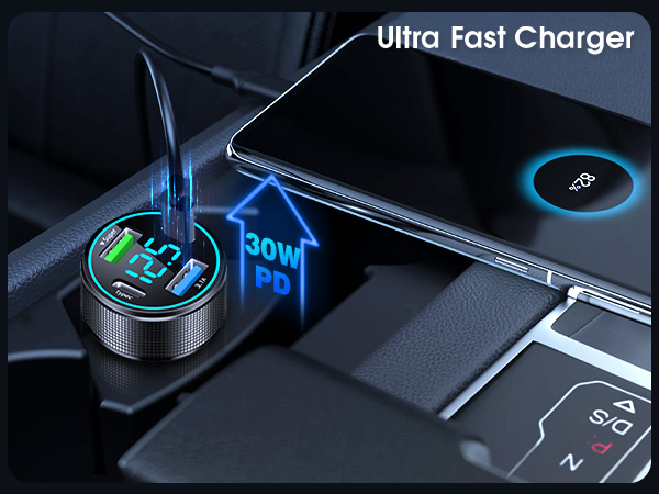 12V to USB Outlet with Cigarette Lighter Voltage Meter