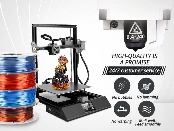 AMOLEN Silk PLA 3D Printer Filament, Dual Color PLA 1.75mm Shiny Color Change Filament