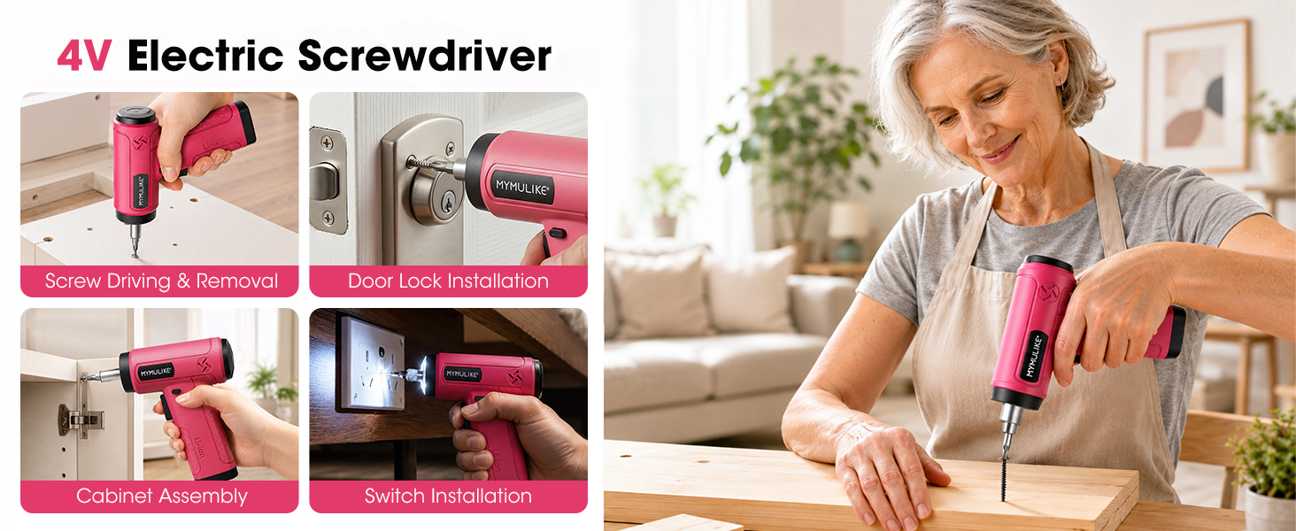 Cordless Screwdriver Rechargeable drill Electric Screwdriver, Screw Gun, 3Nm Power Screwdriver