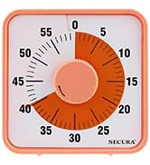 Secura 7.5 Inch Visual Timer, 60 Minute Oversize Countdown Visual Timer for Kids and Adults, Dura...