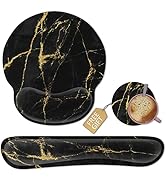 Keyboard Wrist Rest and Mouse Pad Wrist Support, Ergonomic Gel Memory Foam Keyboard Set with Non-...