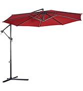 Toolsempire Cantilever Patio Umbrella, 10ft Offset Umbrella Outdoor Market Hanging Umbrellas with...
