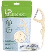 Vegan Dental Floss Picks (220 Count) - Plant-Based Floss Sticks with Double Thread to Remove Gunk...