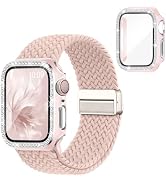 Butifacion Magnetic Braided Band Compatible for Apple Watch Bands and Bling Case 40mm 41mm 44mm 4...