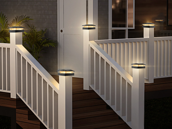 4x4 solar post cap lights