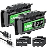 Rechargeable Controller Battery Pack for Xbox, 2x4800mWh Xbox Controller Battery Pack for Xbox Se...