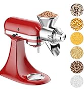 Grain Mill Attachment for Kitchenaid Stand Mixer, All Metal 9 Levels Flour Mill for Kitchenaid, S...