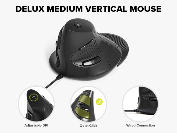 DELUX Medium Vertical Mouse