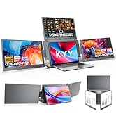 KYY Laptop Screen Extender for Laptop, 15.6" Quad Portable Monitor, 1080P Triple Screen Laptop Mo...
