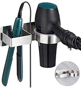 Hair Dryer Holder, Hair Tool Organizer, Stainless Steel Blow Dryer Holder Wall Mounted, Adhesive ...