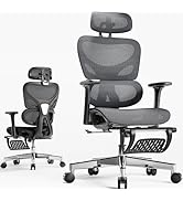 Huuger Ergonomic Office Chair with Footrest, Mesh Office Chair with Multi-tilt Angle Backrest, Co...