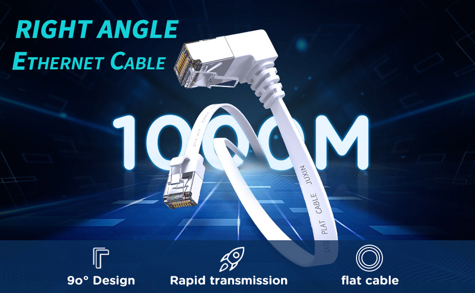 Right angle ethernet cable flat