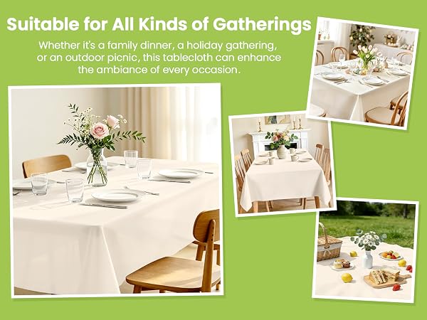 Cream tablecloth plastic