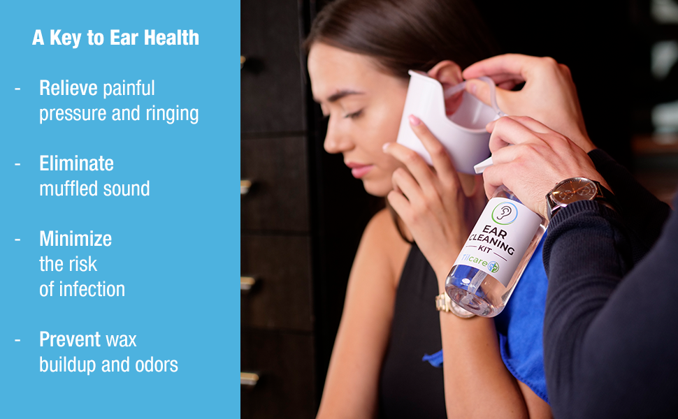 Ear wax removal kit helps achieve healthy ears by preventing wax buildup, odor, and ear infections.