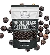 Sea Salt Superstore Premium Whole Black Peppercorns | 8 oz Resealable Bag | Non-GMO, Kosher Certi...