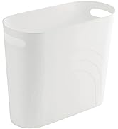 rejomiik Small Trash Can, 3.5 Gallon Slim Garbage Can Plastic Waste Basket with Handles Container...