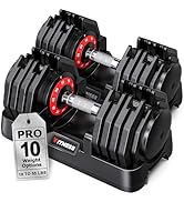 Rendpas Adjustable Dumbbells Set of 2, 1 Hand Adjustable Weights Dumbbells Set, 5 in 1/10 in 1 Fr...