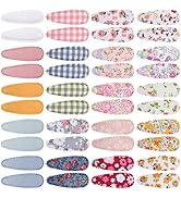 Choicbaby 40 Pcs Toddler Hair Clips Floral Print Girl Hair Clips for Girls Non Slip Wrapped Snap ...