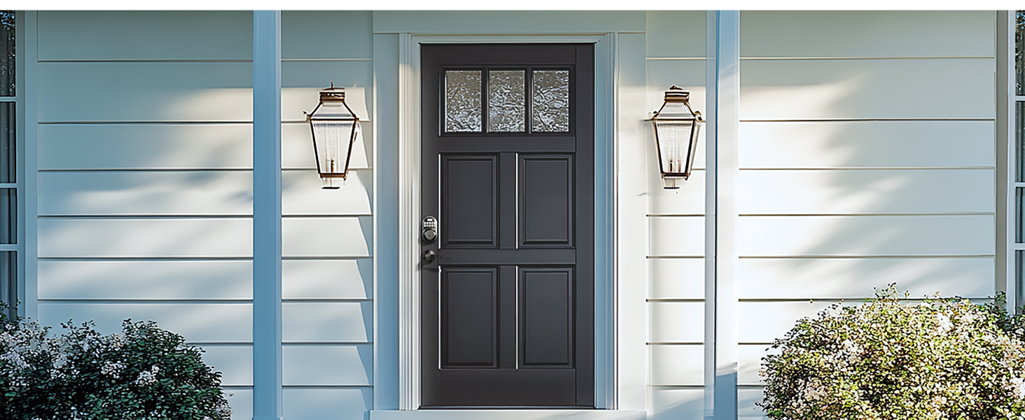 keyless entry door lock with handle