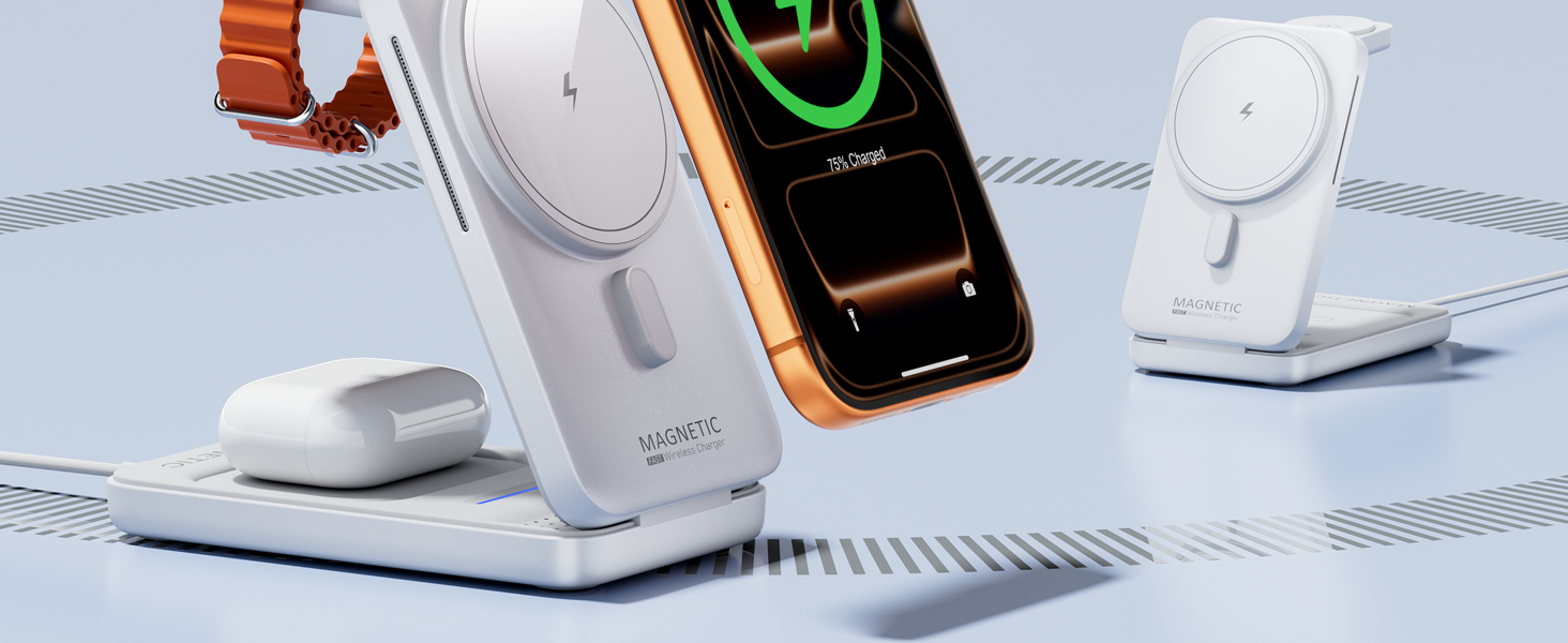 foldable 3in1 magnetic charging station