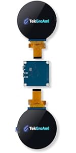 TekGroAml 2.1 Inch Round Touch LCD Display with 480x480 HDMI Board