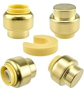 UBANU 5 Pcs 1/2" Push Fit Pipe End Cap, Push-to-Connect Plumbing Fittings with Disconnect Clip, H...