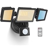 LED Security Lights Motion Sensor, 36W 3000LM Flood Lights Outdoor Motion Sensor with Remote, Dim...