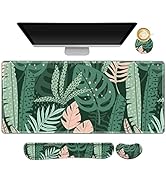 AIMSA Large Gaming Mouse Pad Set, Keyboard Wrist Rest Support Mouse Pad, Ergonomic Memory Foam Mu...