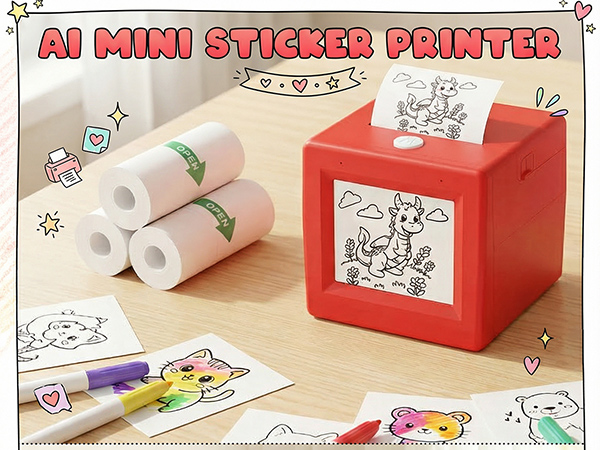 AI Mini Sticker Printer for Kids