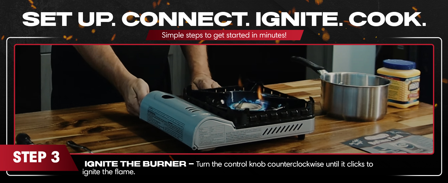 15,000 BTU Output Portable Butane Camping Stove by Chef Master