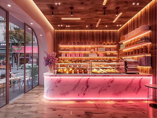 UVTaoYuan lamp with decorative dessert cabinet and snack window