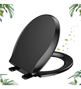 YASFEL Standard Universal Round Toilet Seat,Soft Close,Ergonomic Toilet Bowl Seat,Fits for Standa...