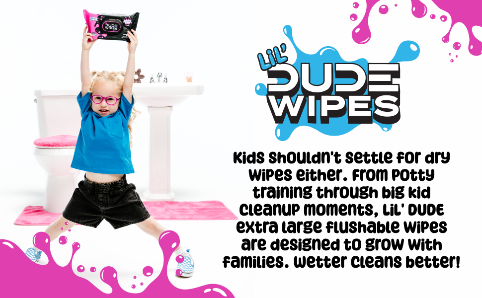 LiL&amp;#39; DUDE Wipes 99% Water Flushable Wipes for Kids