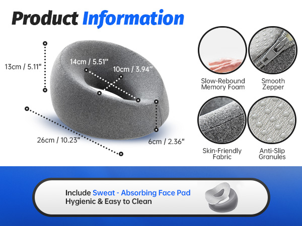 Size and Material of face-down massage Pillow