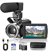 Rawiemy Video Camera Camcorder FHD 1080P 36MP YouTube Vlogging Camera Recorder 3.0 Inch 270 Degre...
