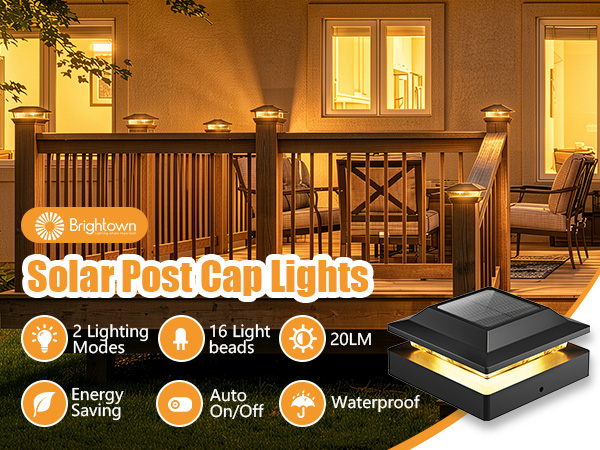 4x4 solar post cap lights