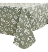 Heavy Duty Vinyl Tablecloth with Flannel Backing Waterproof Oil-Proof PVC Table Cloth Stain-Resis...