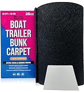 Boat Trailer Bunk Carpet, Black Marine Carpet, Replacement for Trailer Bunk Boards, Boat Lift Bun...