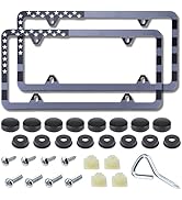 2 Pack American Flag License Plate Frame Holder, Universal Matte Stripe US Flag Patriotic, Stainl...