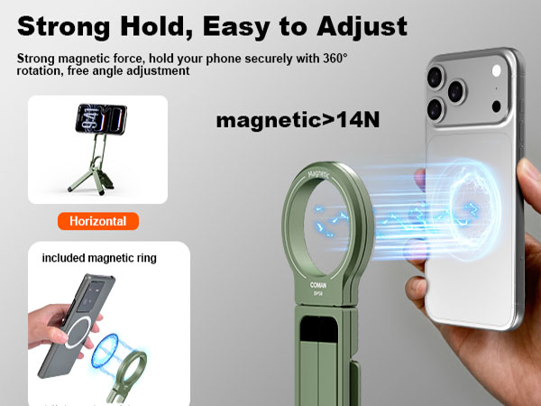 phone tripod with magnetic ring