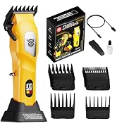 TRANSFORMERS Cordless Hair Clippers, Barber Clippers Kit with 4 Metal Comb Attachments, 8500 RPM,...