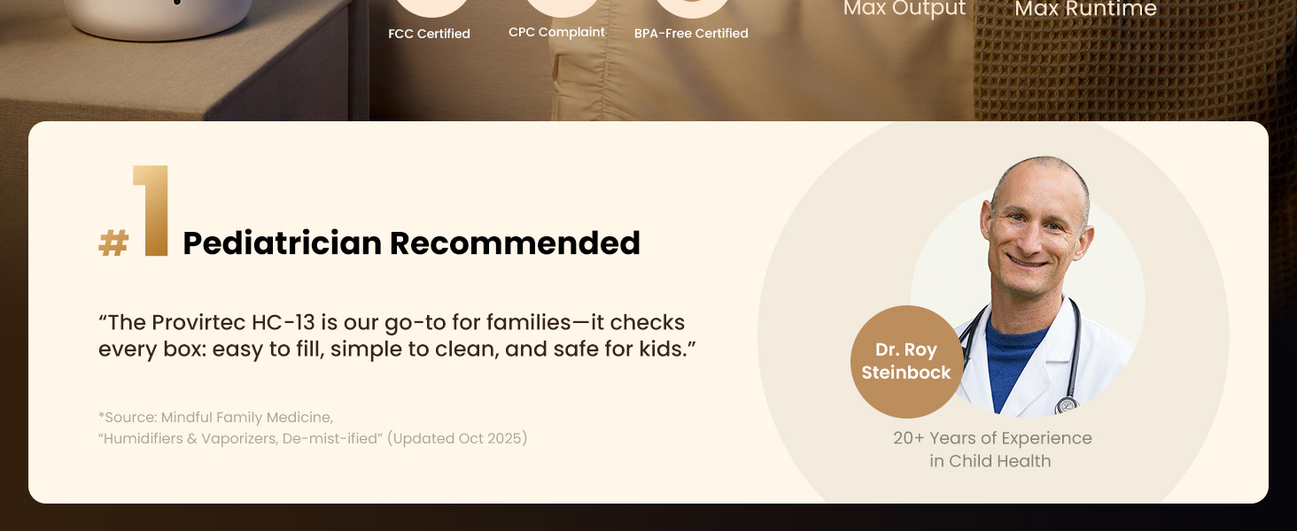 evaporative humidifier bedroom easy clean nursery kid cool mist small room office home no mist baby