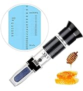 Brix Refractometer Meter, Triple Scale Honey Tester (Water Content: 12-27%, Brix: 58-90%, Be': 38...